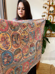 Off-White Woven Kaani Jaal Pashmina Stole