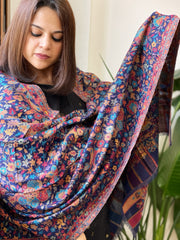 Blue Woven Kaani Jaal Pashmina Stole