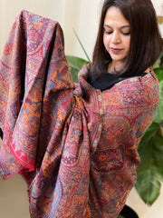 Deep Maroon Woven Kaani Jaal Pashmina Shawl
