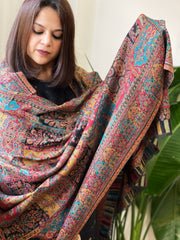 Black Woven Kaani Jaal Pashmina Shawl