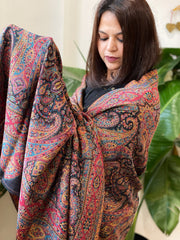 Black Woven Kaani Jaal Pashmina Shawl