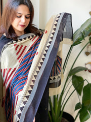 Handblock printed dupatta in Mul Cotton