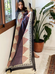 Handblock printed dupatta in Mul Cotton