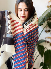 Handblock printed dupatta in Mul Cotton