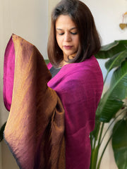 Purplish Pink Pashmina Stole with Zari