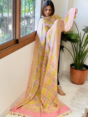Multicolor Handwoven Banarasi Rangkhat Dupatta in Pure Georgette
