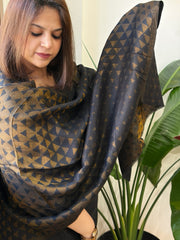 Black Pashmina Stole with Zari