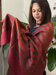 Maroon Pashmina Stole with Zari
