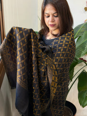 Black Pashmina Stole with Zari