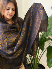 Black Pashmina Stole with Zari