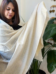 Ivory Pashmina Shawl with Zari