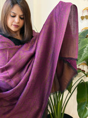 Purplish Pink Pashmina Shawl with Zari