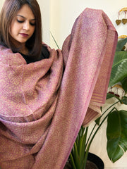 Onion Pink Pashmina Shawl with Zari