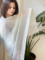 Handwoven Chanderi Dupatta with Self Design
