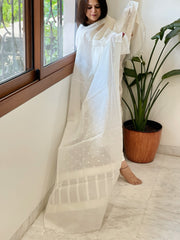 Handwoven Chanderi Dupatta with Self Design