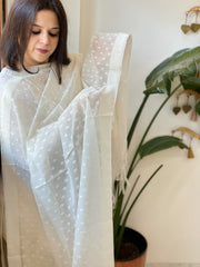 Handwoven Chanderi Dupatta with Self Design