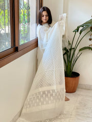Handwoven Chanderi Dupatta with Self Design
