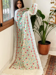 Tussar Silk dupatta with Thread Jaal Embroidery