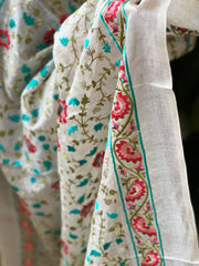 Tussar Silk dupatta with Thread Jaal Embroidery