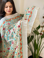 Tussar Silk dupatta with Thread Jaal Embroidery