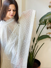 Handwoven Chanderi Dupatta with Self Design