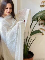 Handwoven Chanderi Dupatta with Self Design