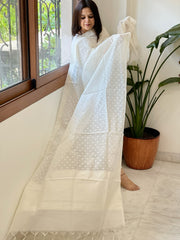 Handwoven Chanderi Dupatta with Self Design
