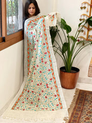 Tussar Silk dupatta with Thread Jaal Embroidery