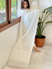 Handwoven Chanderi Dupatta with Self Design
