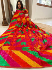 Handmade Designer Phulkari Dupatta in Khaddar Cotton