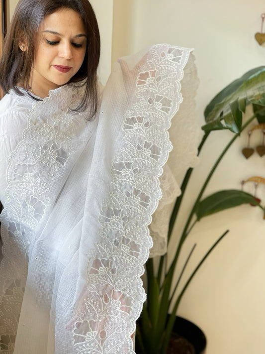 Kota Cotton Dupatta with Cut Work
