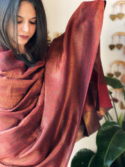 Maroon Pashmina Shawl with Zari