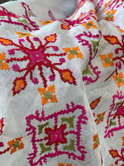 Tussar Silk dupatta with Patola Style Thread Embroidery