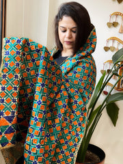 Handmade Phulkari Dupatta in Cotton
