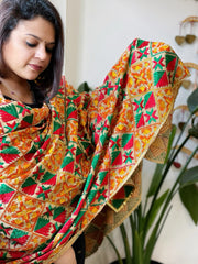 Handmade Phulkari Dupatta in Cotton