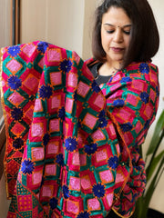 Handmade Phulkari Dupatta in Cotton