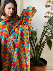 Handmade Phulkari Dupatta in Cotton