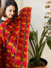 Handmade Phulkari Dupatta in Cotton