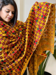 Handmade Phulkari Dupatta in Cotton
