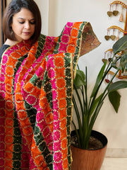Handmade Phulkari Dupatta in Cotton
