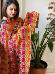 Handmade Phulkari Dupatta in Cotton