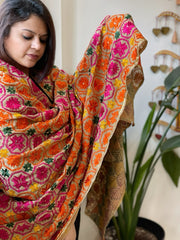 Handmade Phulkari Dupatta in Cotton