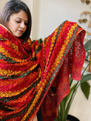 Handmade Phulkari Dupatta in Cotton