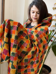 Handmade Phulkari Dupatta in Cotton
