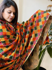 Handmade Phulkari Dupatta in Cotton