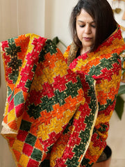 Handmade Phulkari Dupatta in Cotton