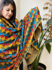 Handmade Phulkari Dupatta in Cotton