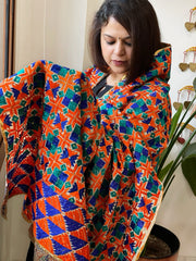 Handmade Phulkari Dupatta in Cotton