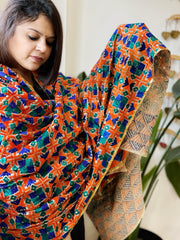 Handmade Phulkari Dupatta in Cotton