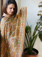 Off-White Chinon Dupatta with Aari Embroidery